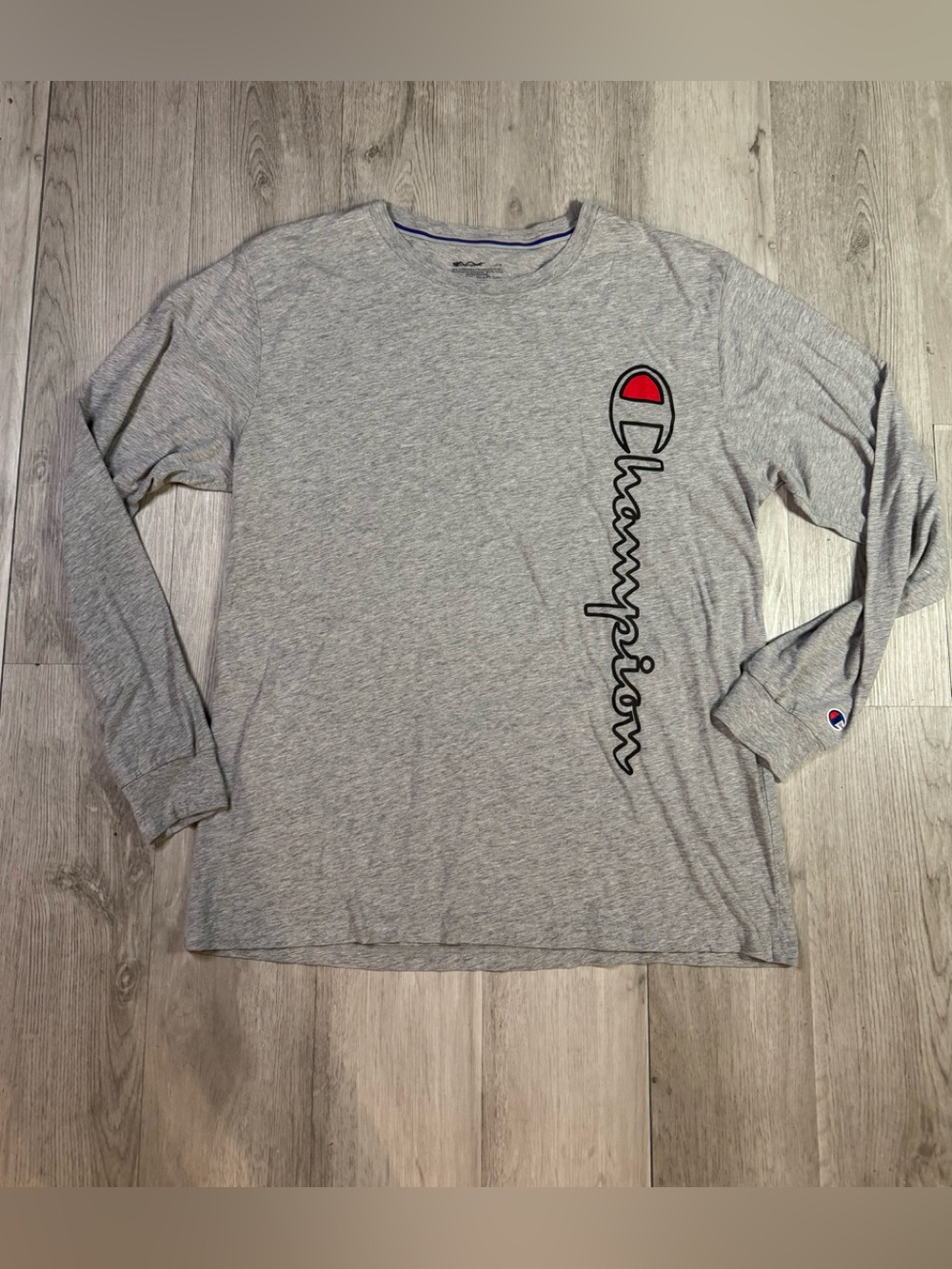 Champion Men’s Gray Long Sleeve T Shirt Size Large
